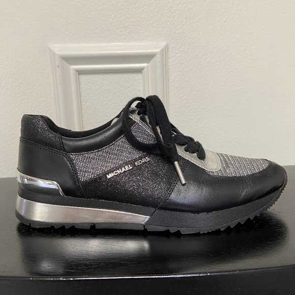 michael kors black and silver sneakers